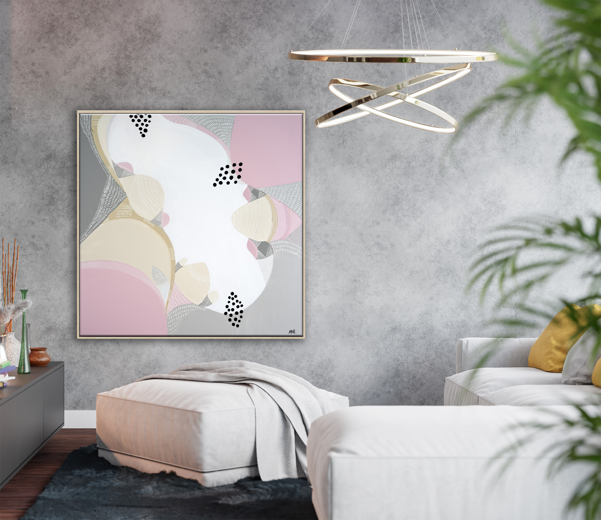 3d Mockup Photo Frame In Modern Interior Of Living Room