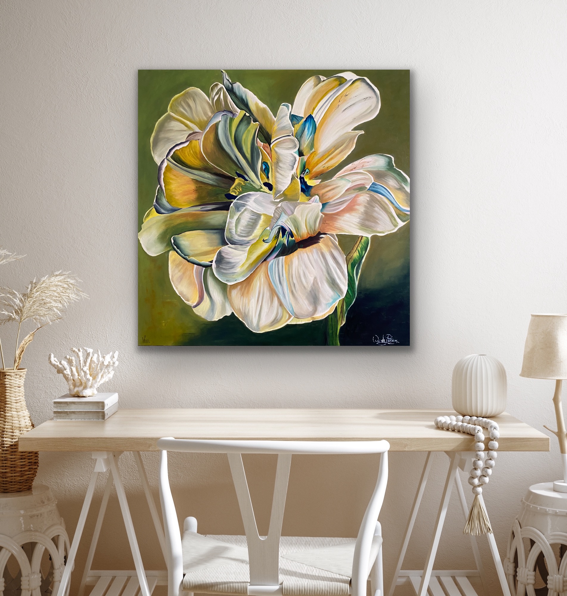 Tulipe En Vert Unframed Insitu1 Wendy Peters