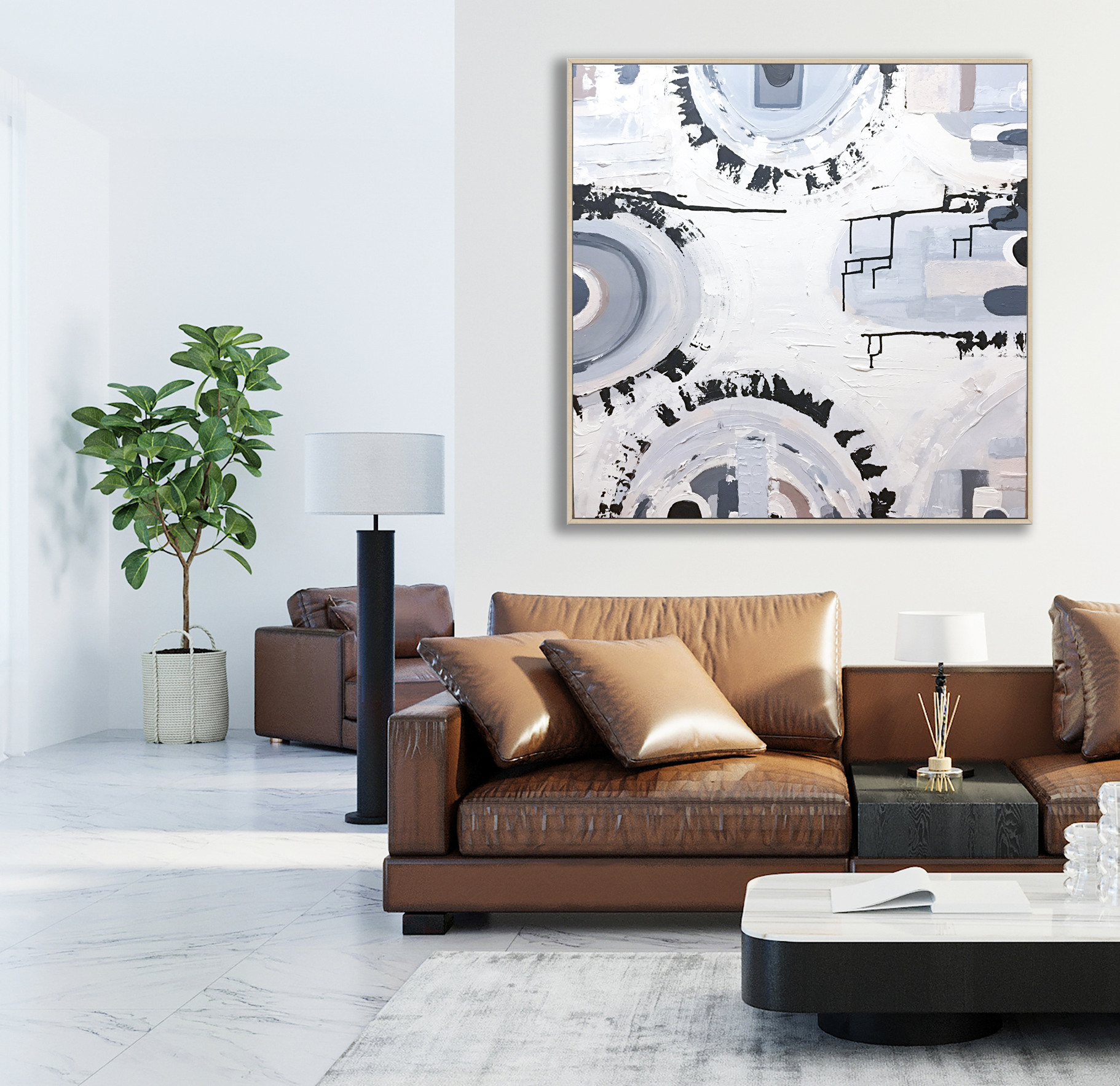 Scandinavian Style Living Room Interior Mock Up, Modern Living R