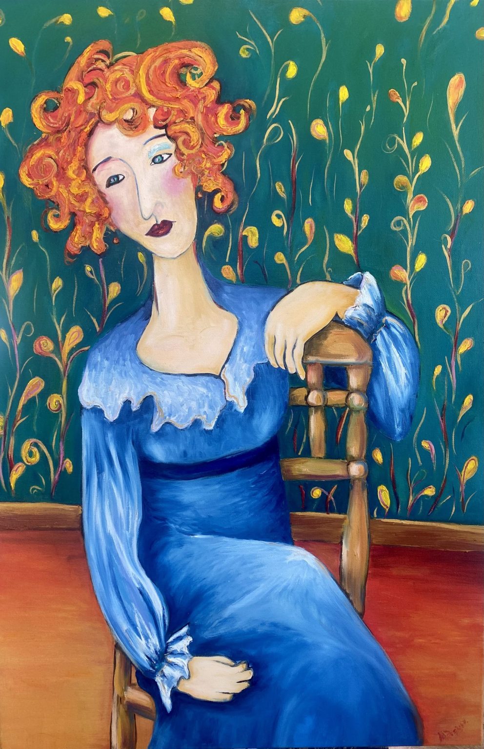 Red Head Elegance Art Lovers Australia