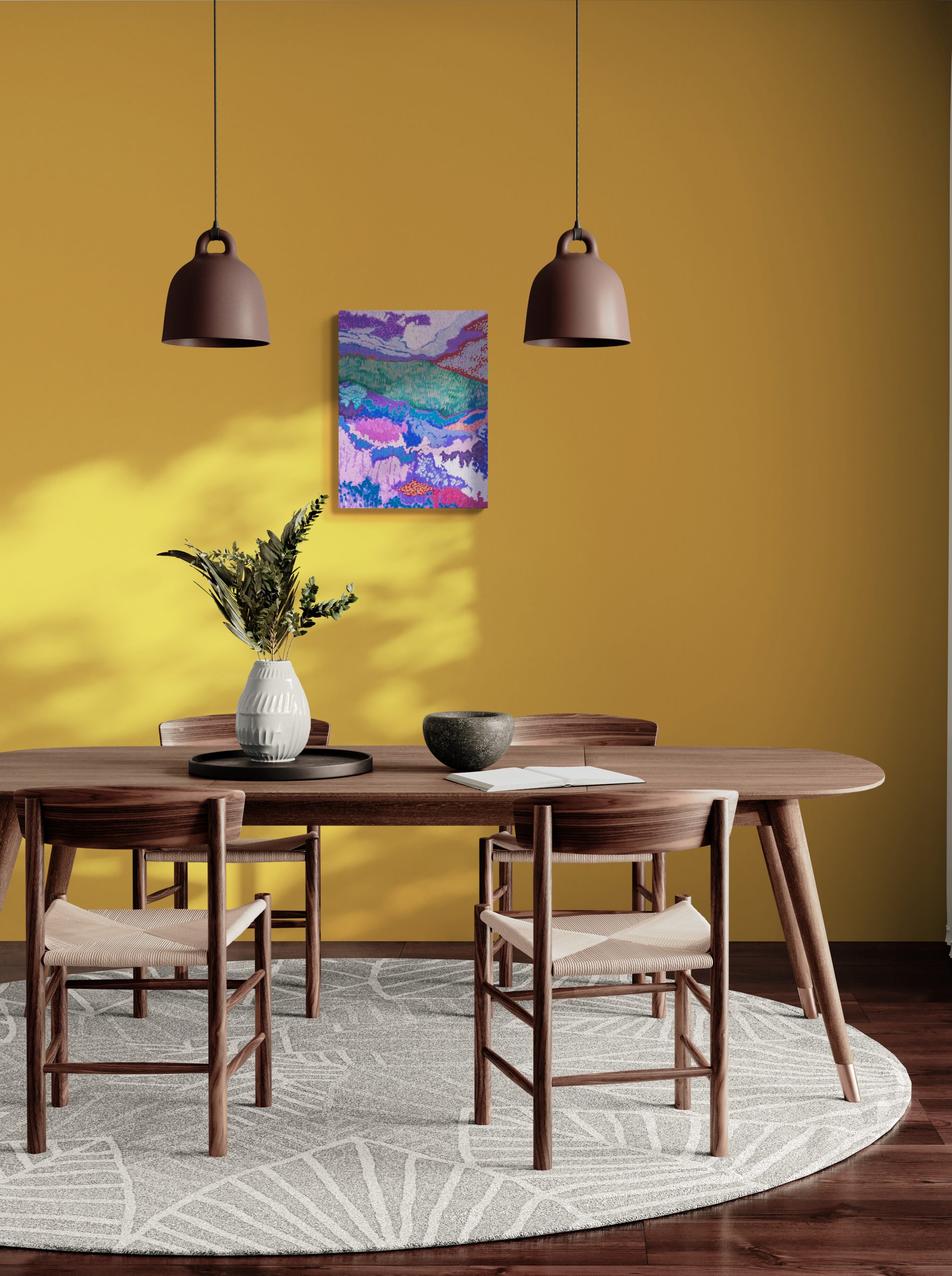 Dining Room With A Long Wooden Table