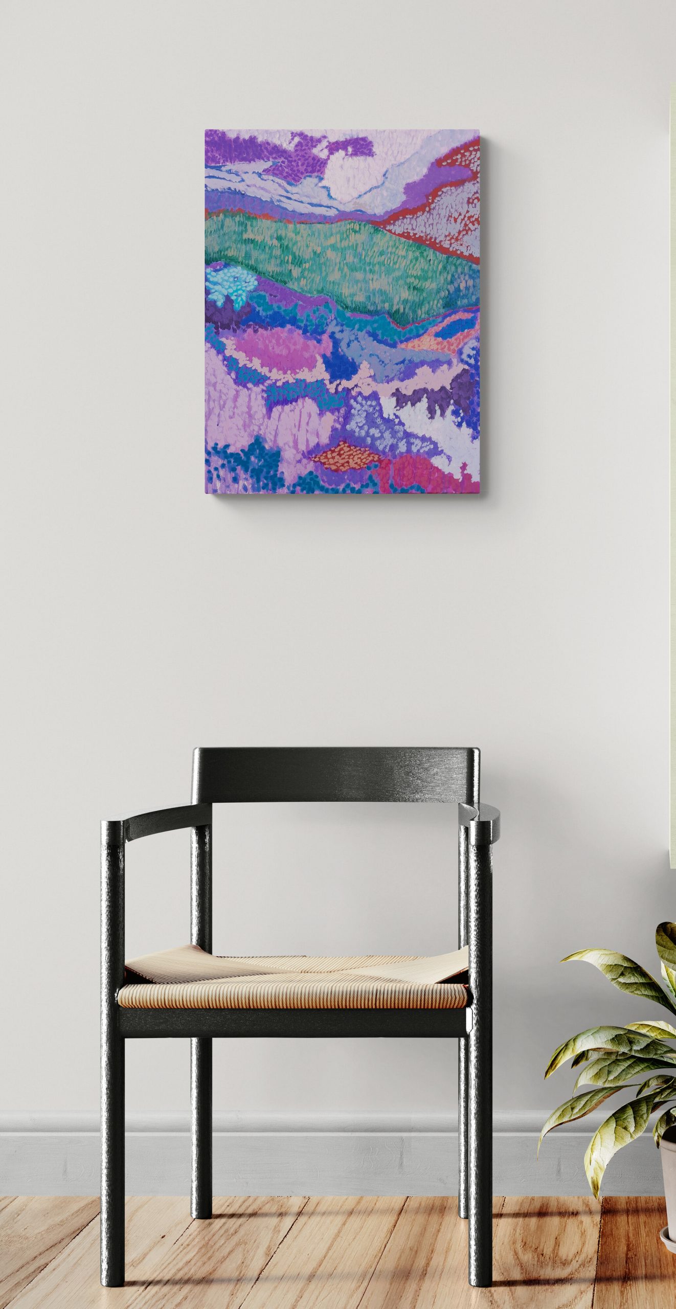 Wooden Chair Next To Display Cabinet