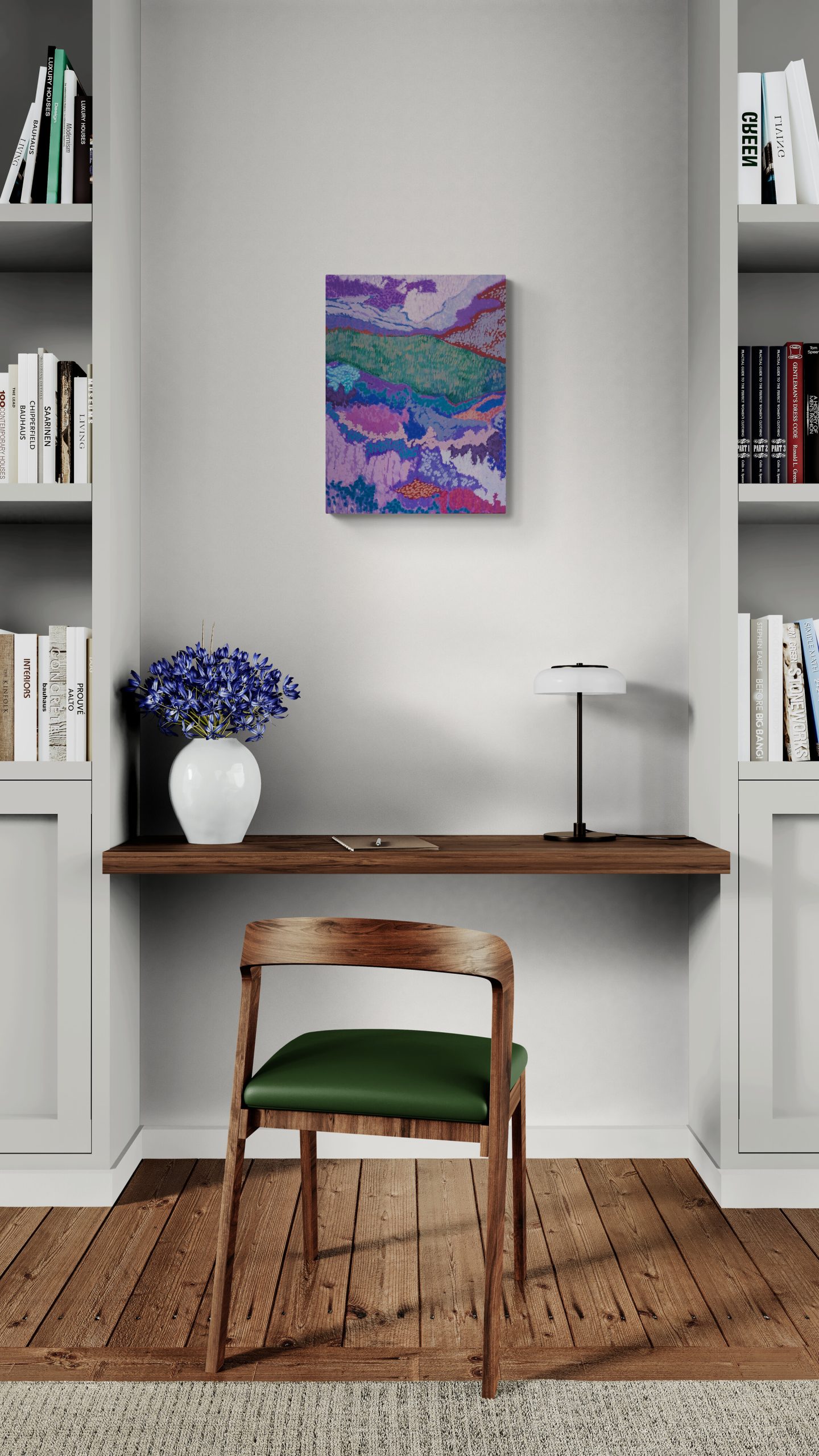 Home Study Room With Bookcase