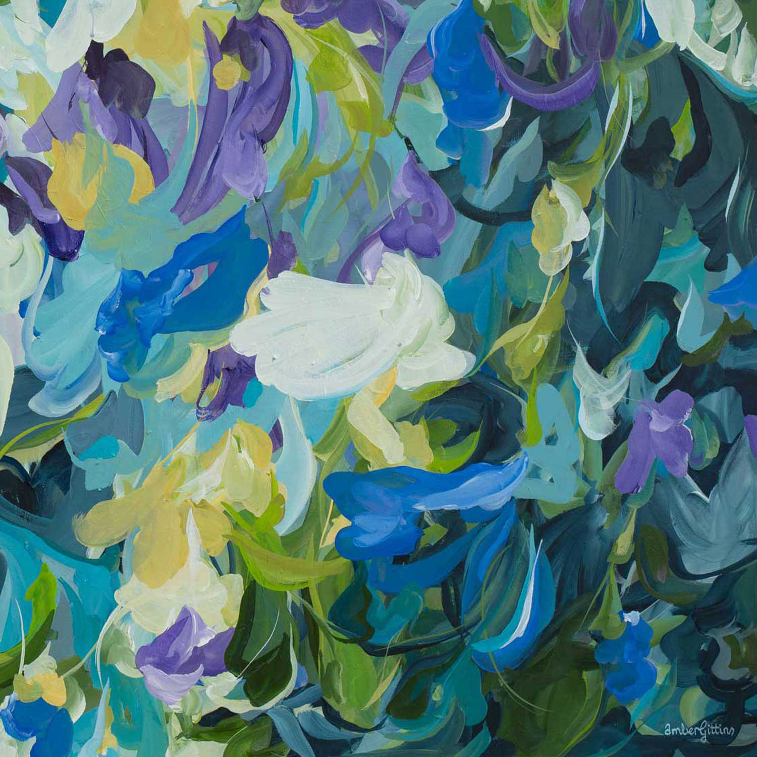 Blue Wildflowers By Amber Gittins Signature