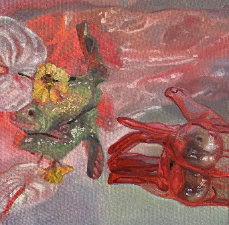 Reflections in pink light