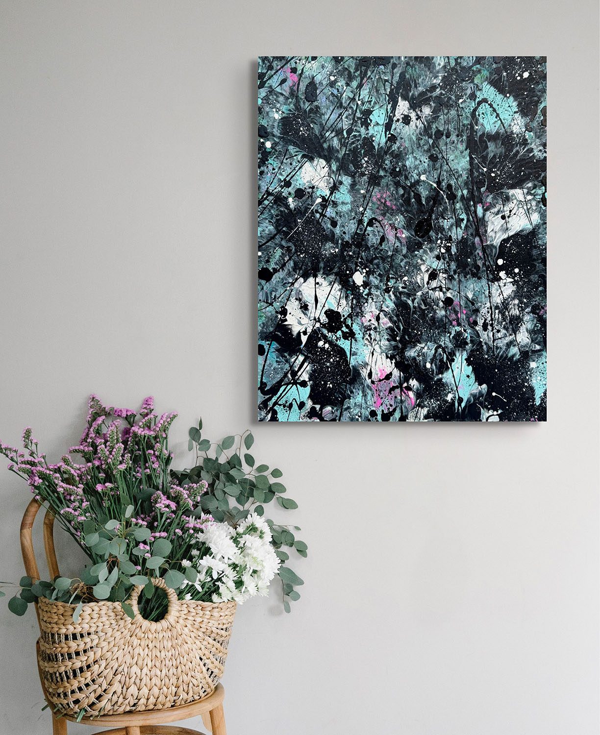 Rockpool Ii Original Painting By Bridget Bradley Near Basket Wil