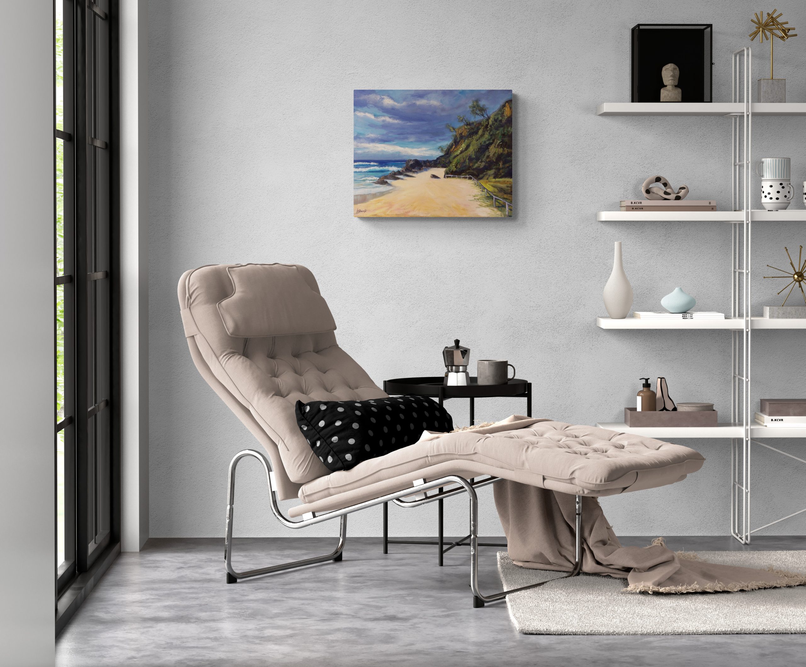 Chaise Lounger In Modern Living Room