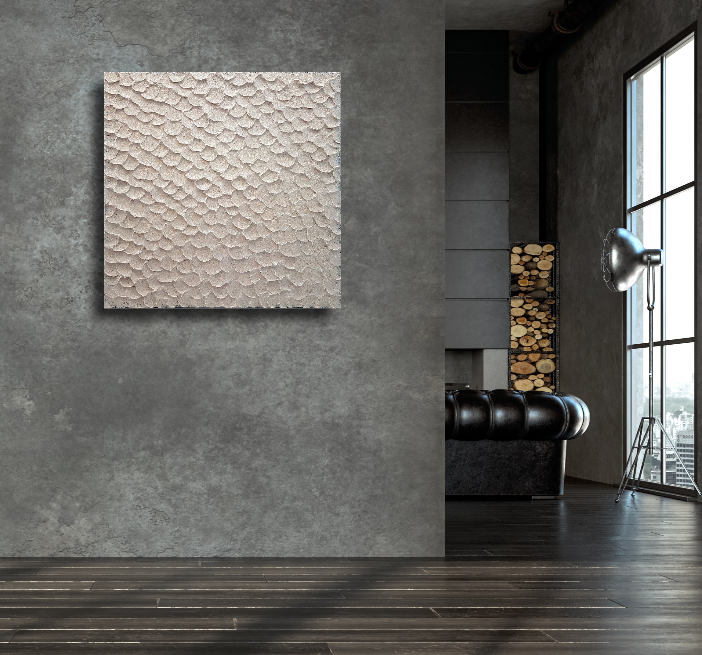 Living Room Interior In Loft, Industrial Style