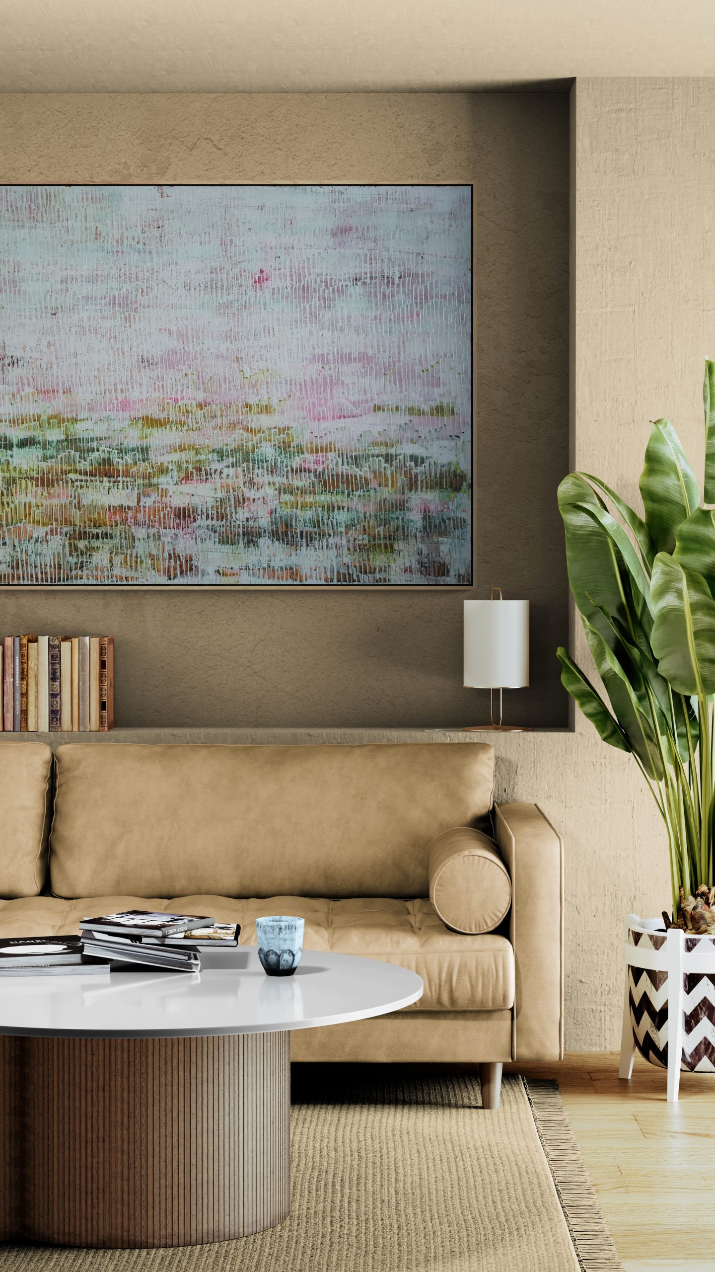 Living Room With Recessed Wall