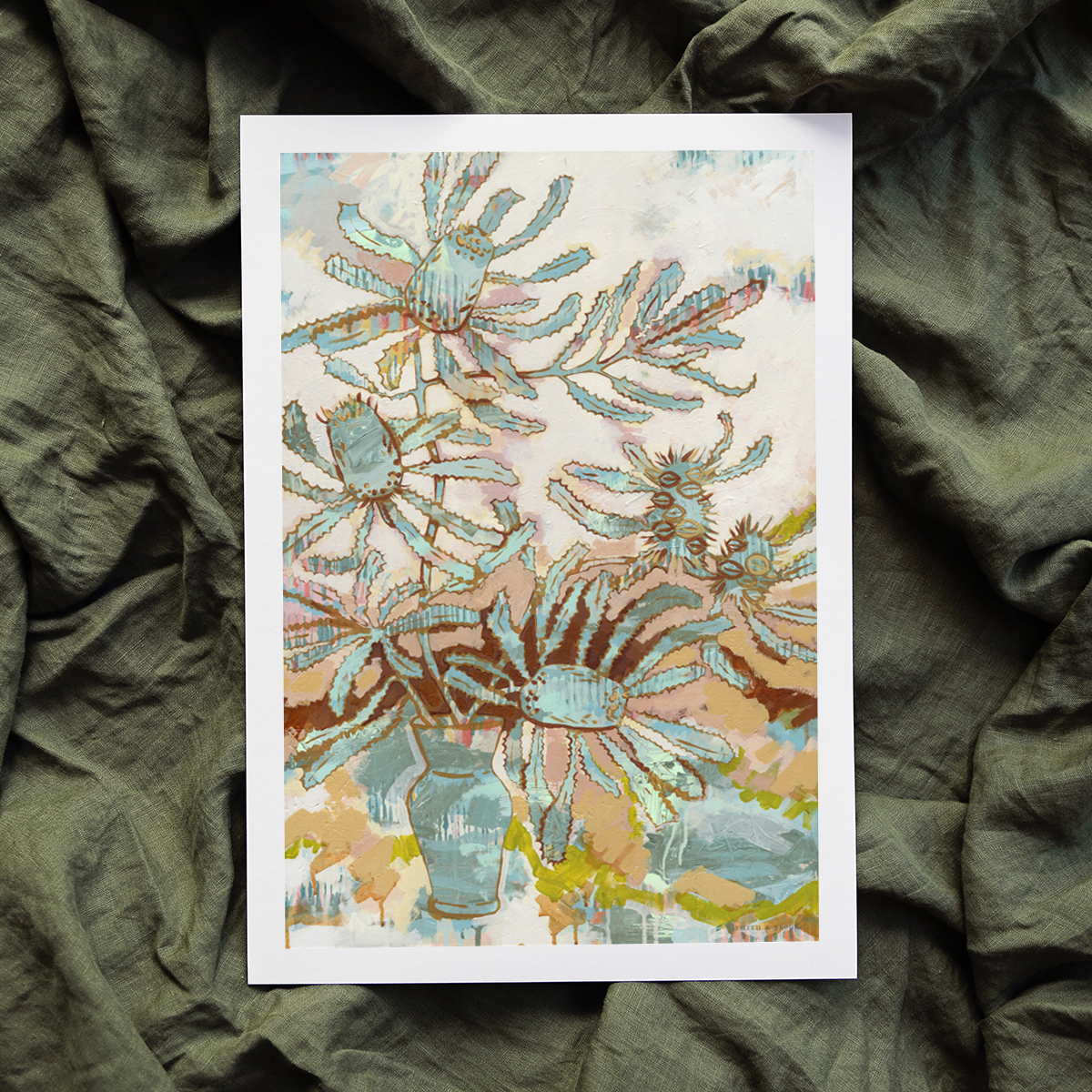 Lr 044 Serrata Still I Smith & Brooks Australian Botanical Art Banksia Sydney Native Plants Affordable Artworks