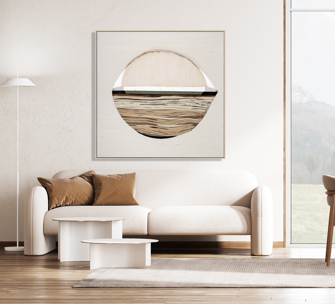 Contemporary Modern Living Room With Design Furniture And Window