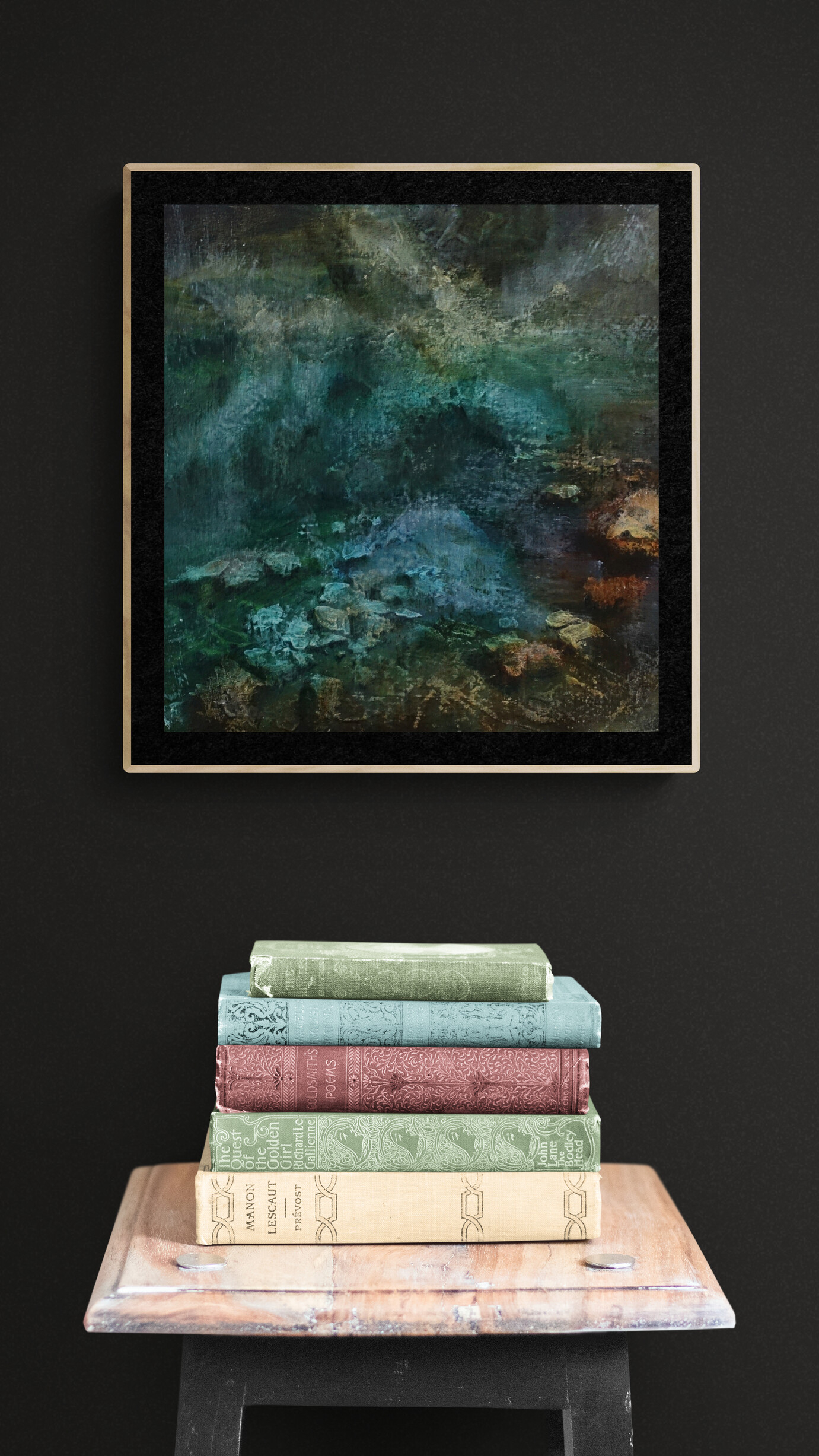 Canvy Rainforest Rockpool Stack Of Books On Wooden Stool