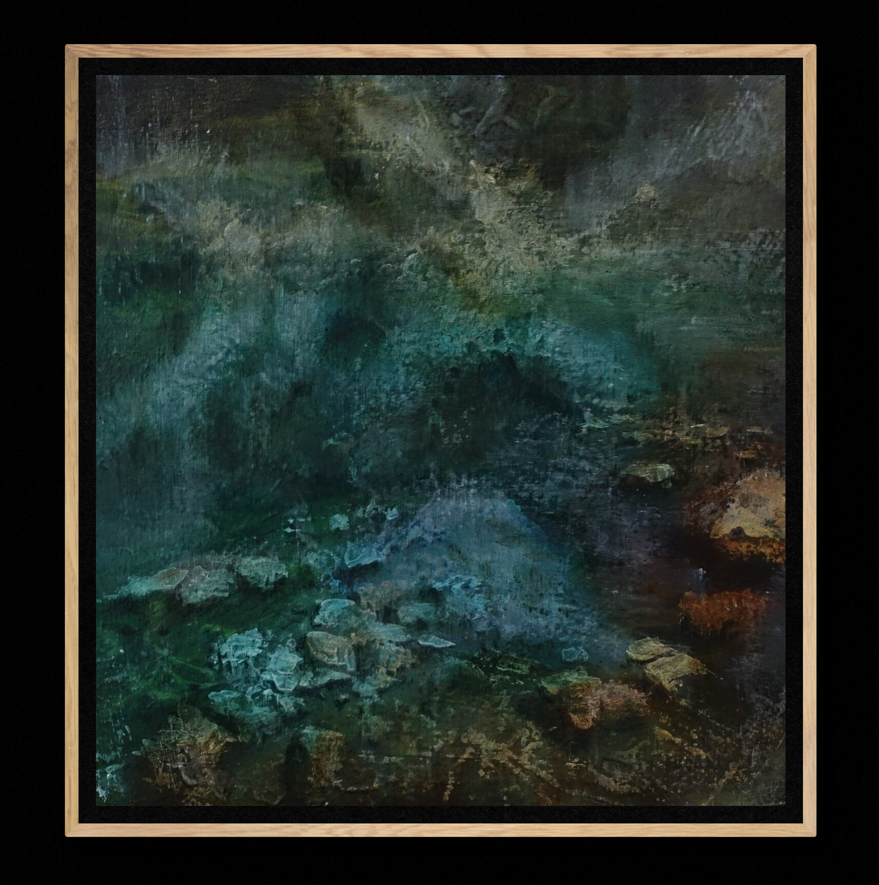 Canvy Rainforest Rockpool Black Background Clean And Simple Room