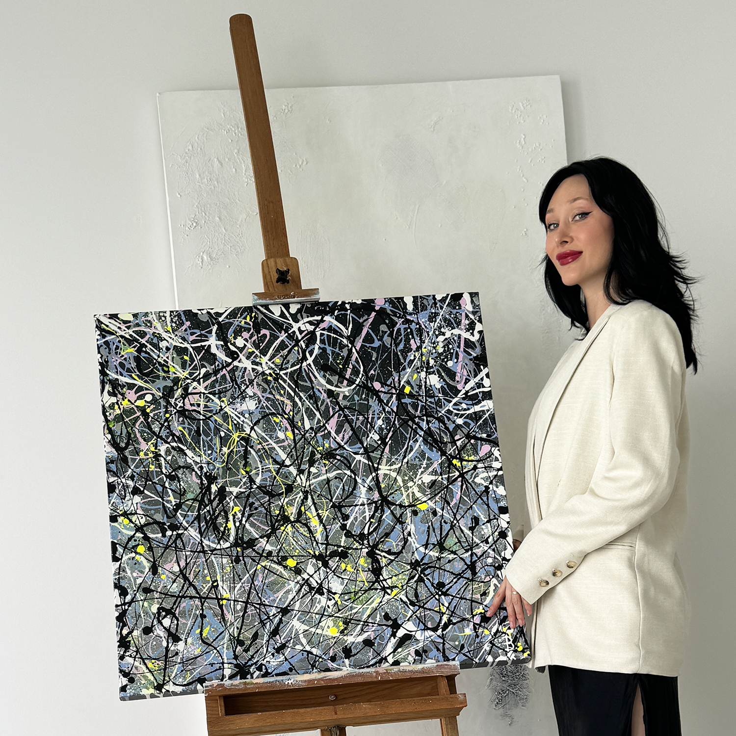 Bridget Bradley Stands With Grey Series Original Abstract Painti