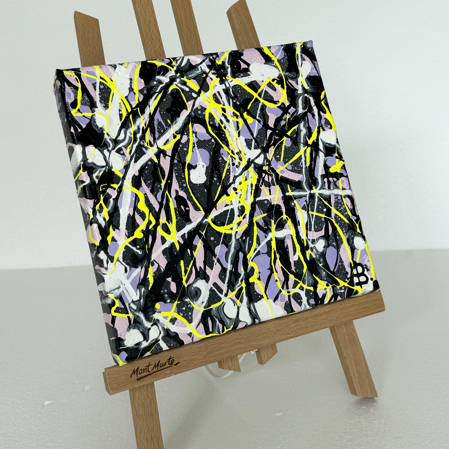 Grey Ii Original Abstract By Bridget Bradley Displayed On Easel