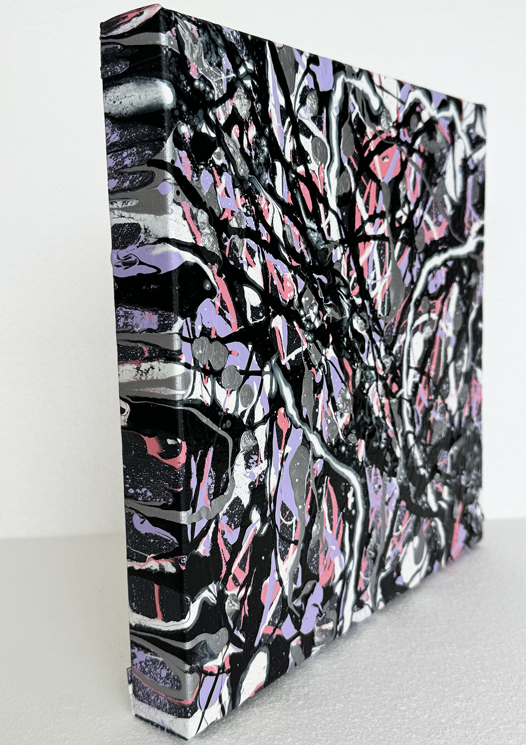 Grey V Original Art By Bridget Bradley Right Canvas Edge