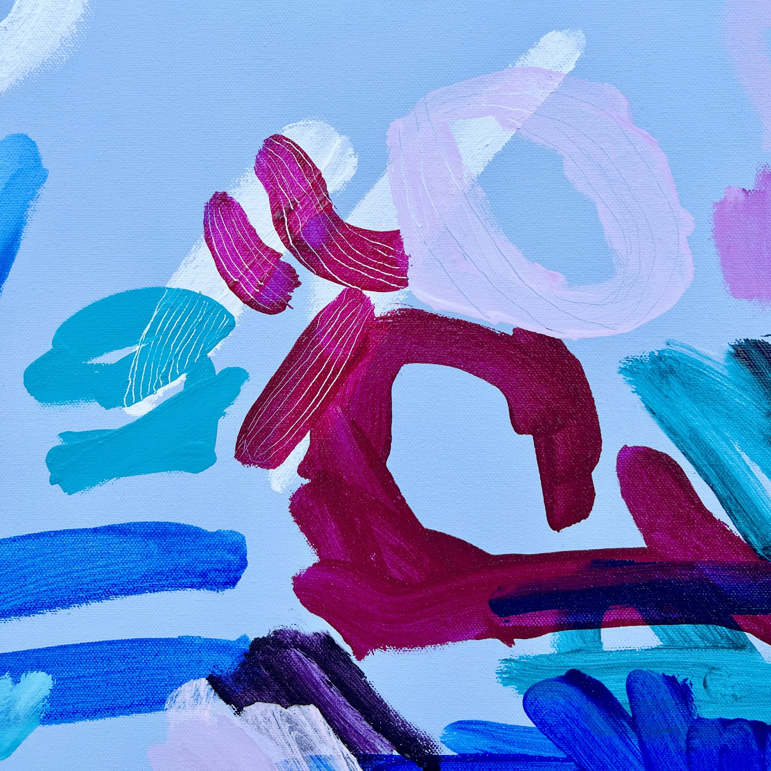 Abstract Artist Modern Blue Painting 500