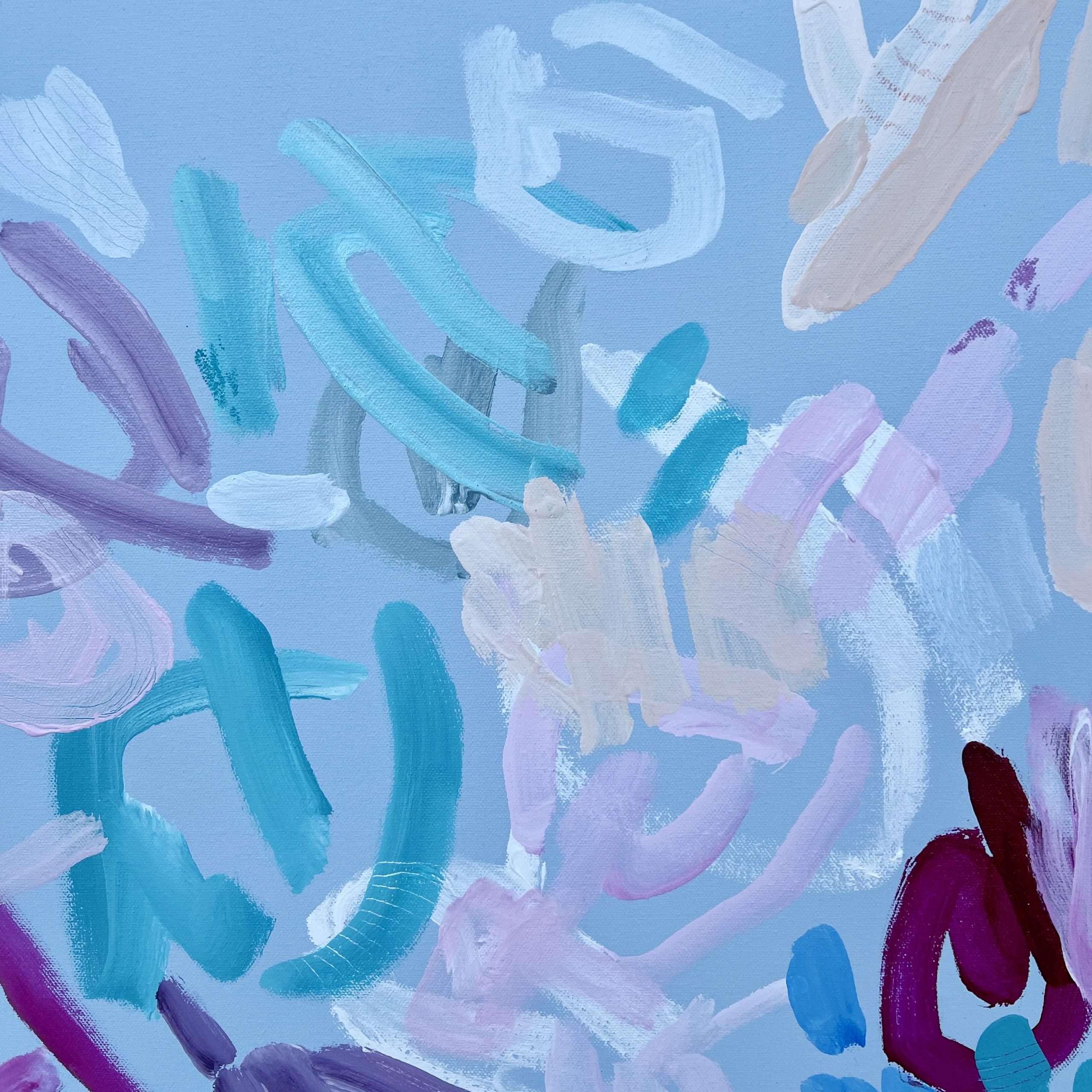Abstract Artist Modern Blue Painting 501
