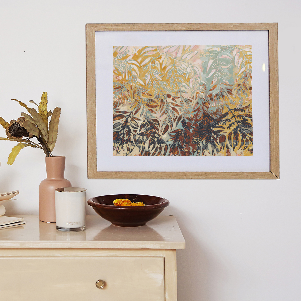 Lr 078 Golden Wattle Moment I Smith & Brooks Melbourne Interiors Australian Style Affordable Art For My Home