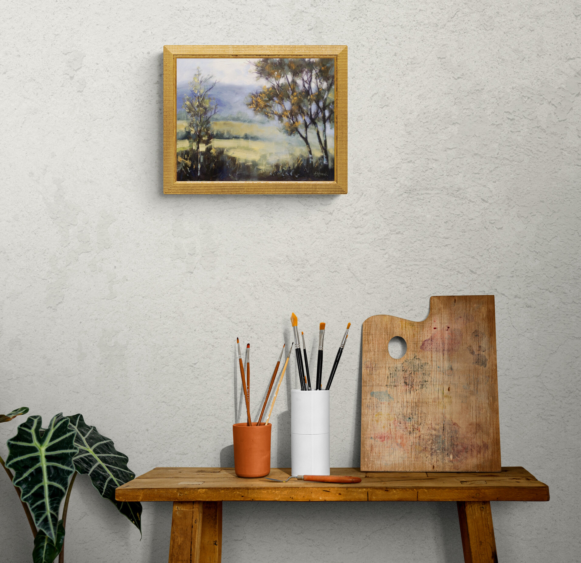Artists Side Table With Brushes And Palette (16)
