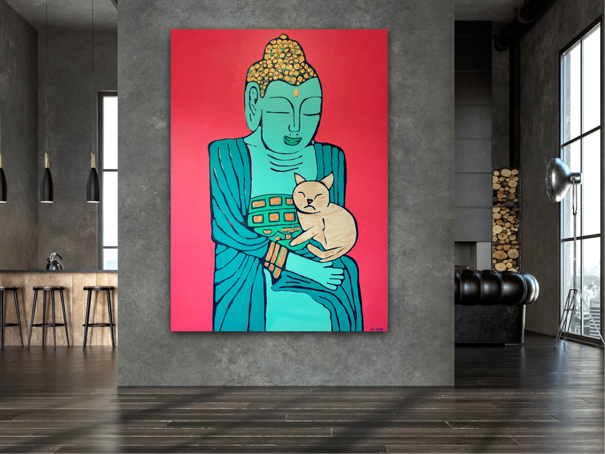 Kim Magee Art Buddhas Cat 2