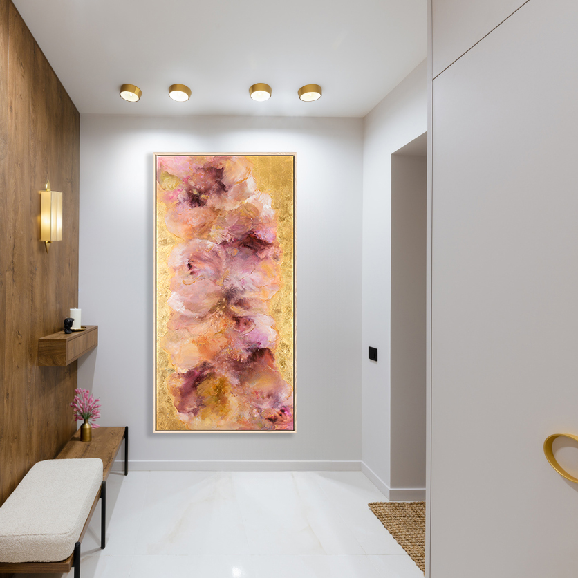 Interior Design Of A Light Corridor With Dark Furniture In A New Building