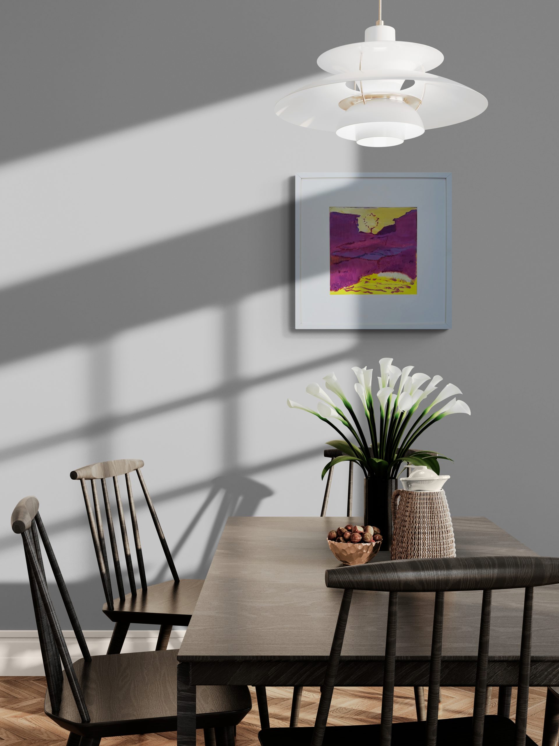 Dining Room With A Shadow Silhouette