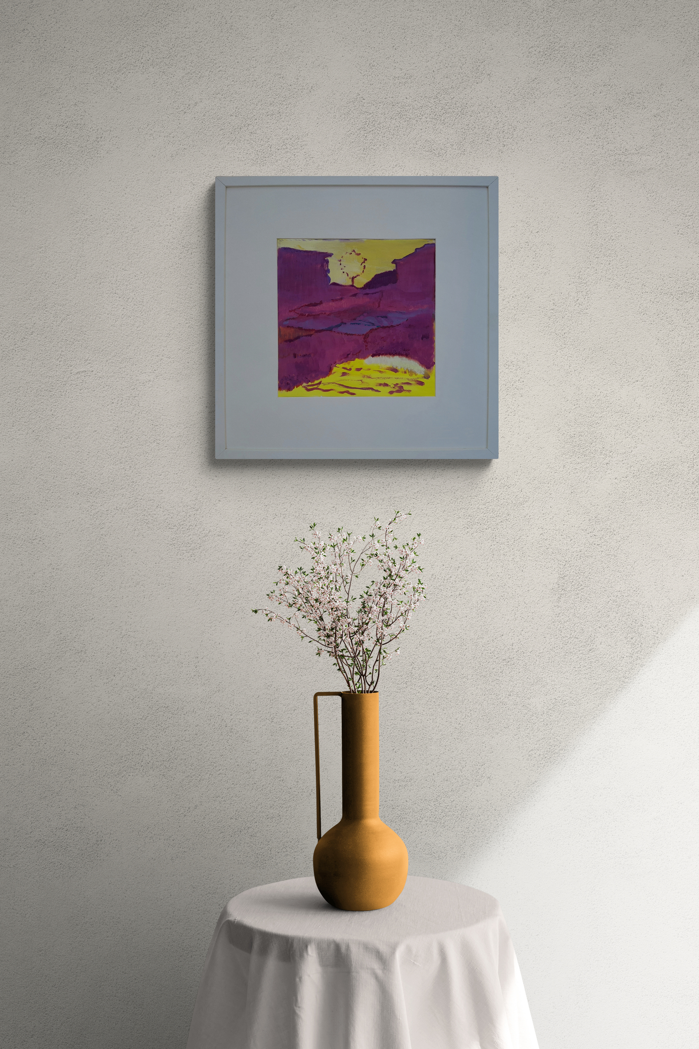 Still Life Setting Of Flowers In A Vase