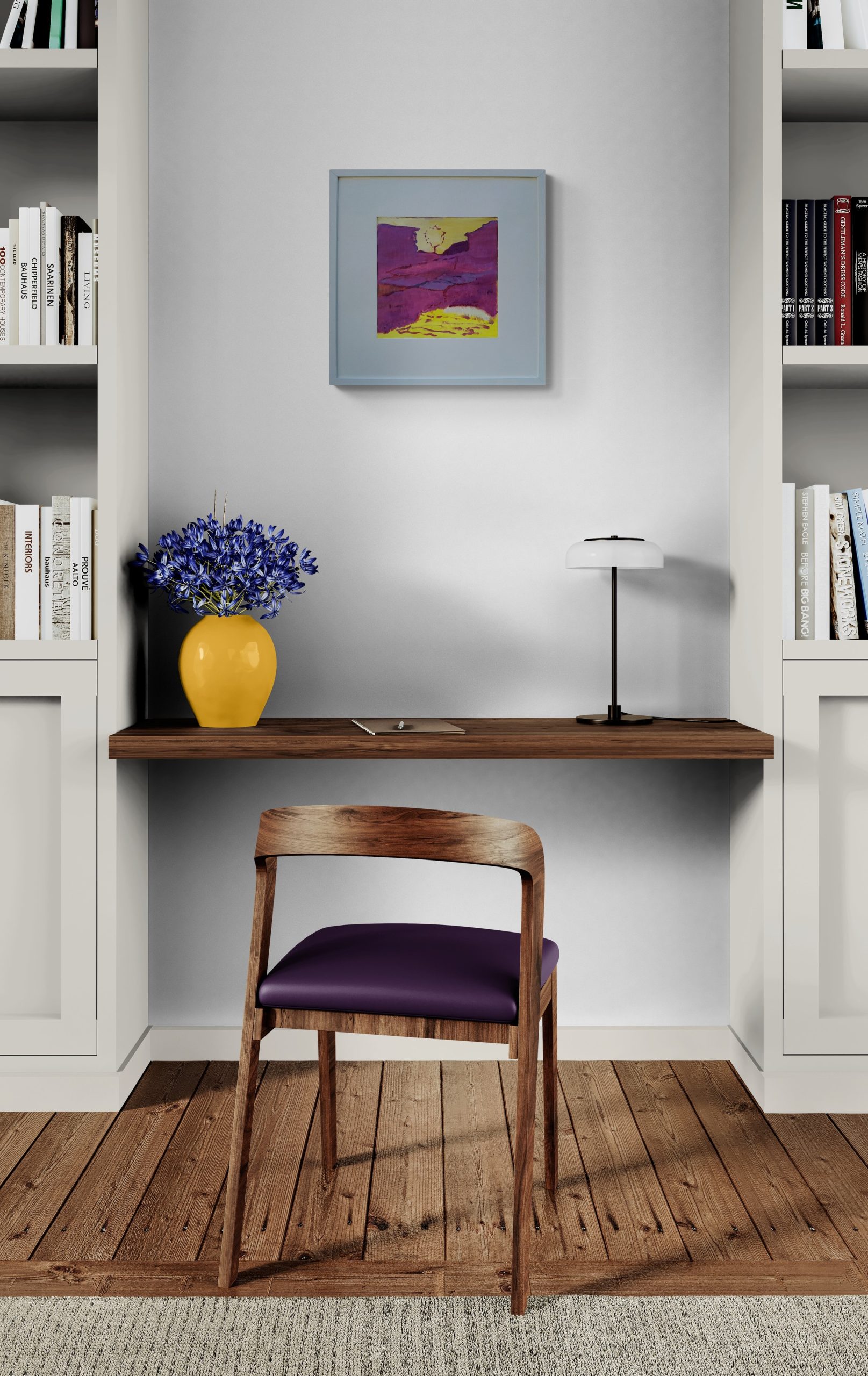 Home Study Room With Bookcase