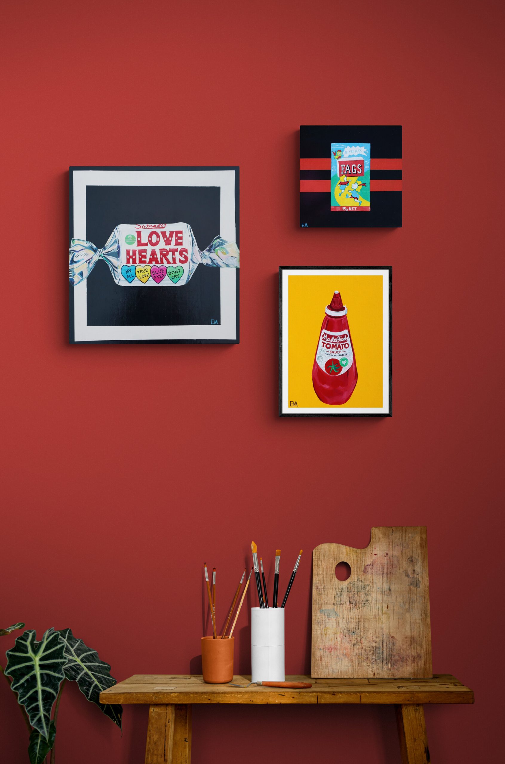 Artists Side Table With Brushes And Palette (1)