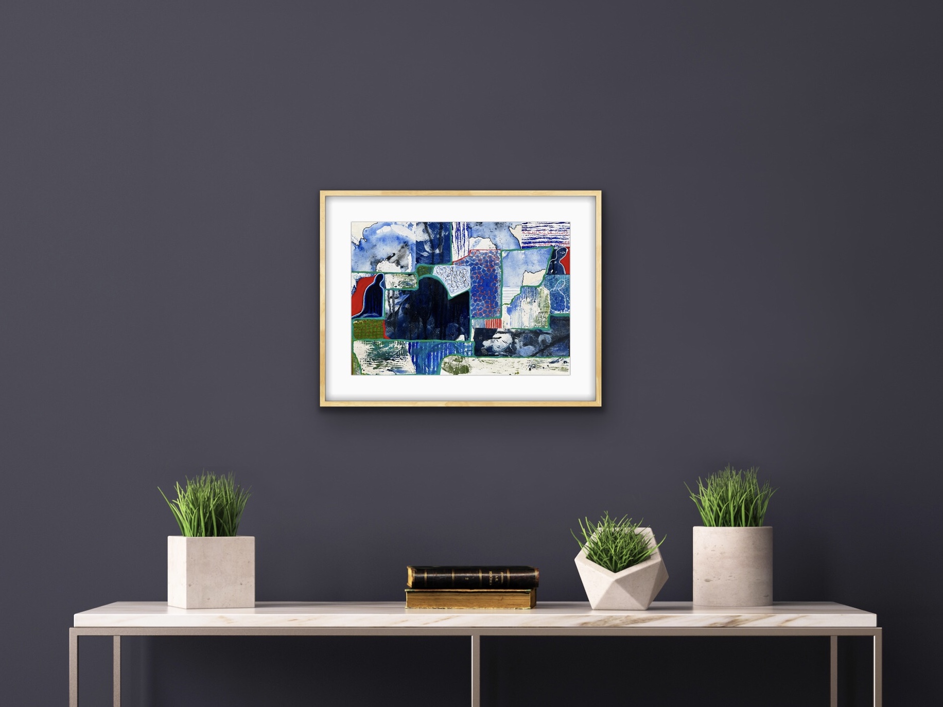 Magic Moments No2 Insitu Framed On Blue Wall