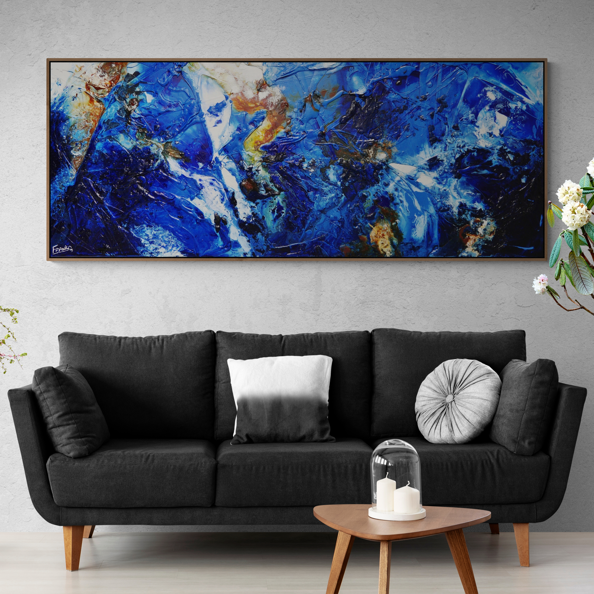 Living Room Sofa Surrounded By Plants