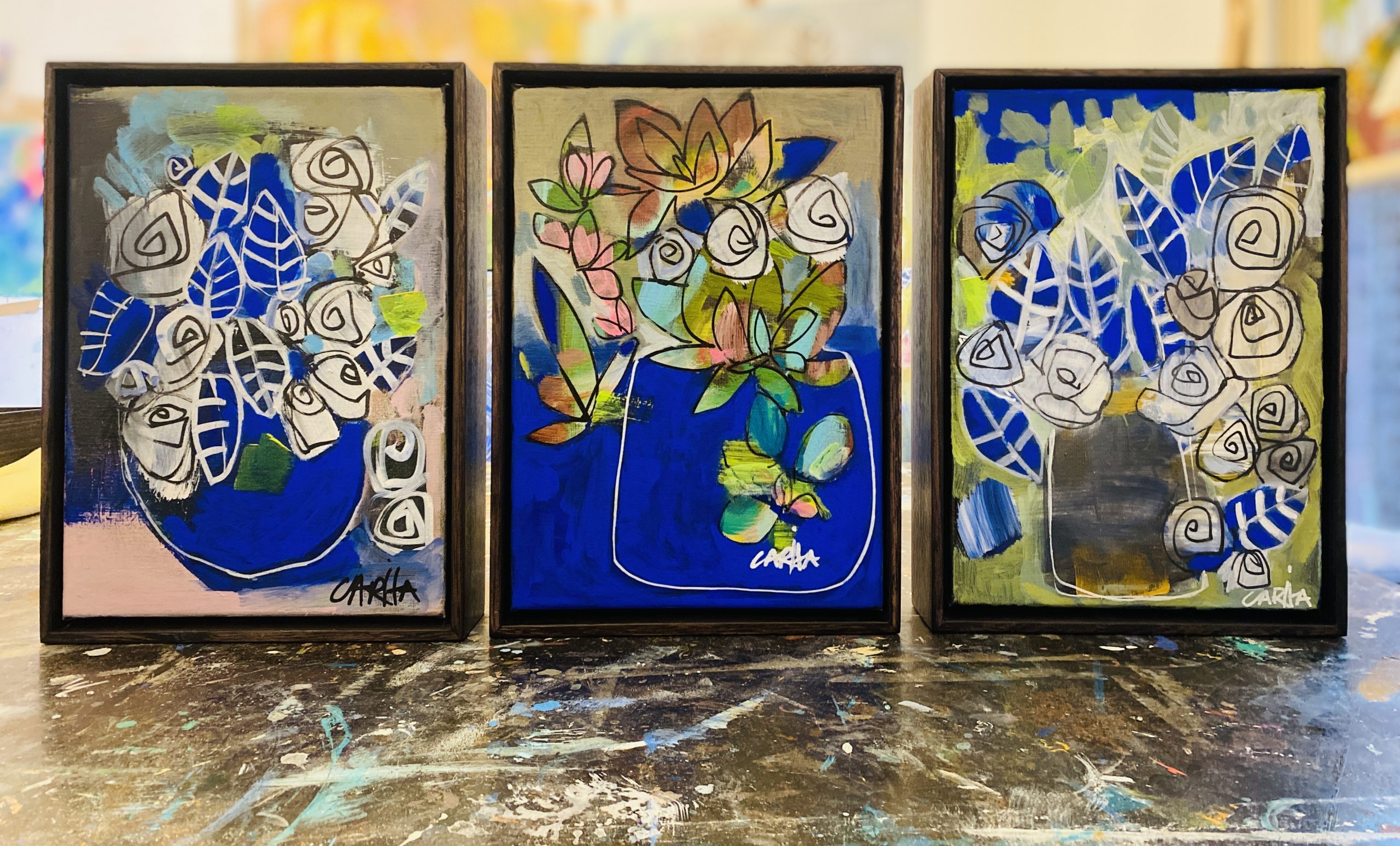 Carita Farrer Spencer Chico#1 #2 #3 23 X 32cm Oak Box Frame