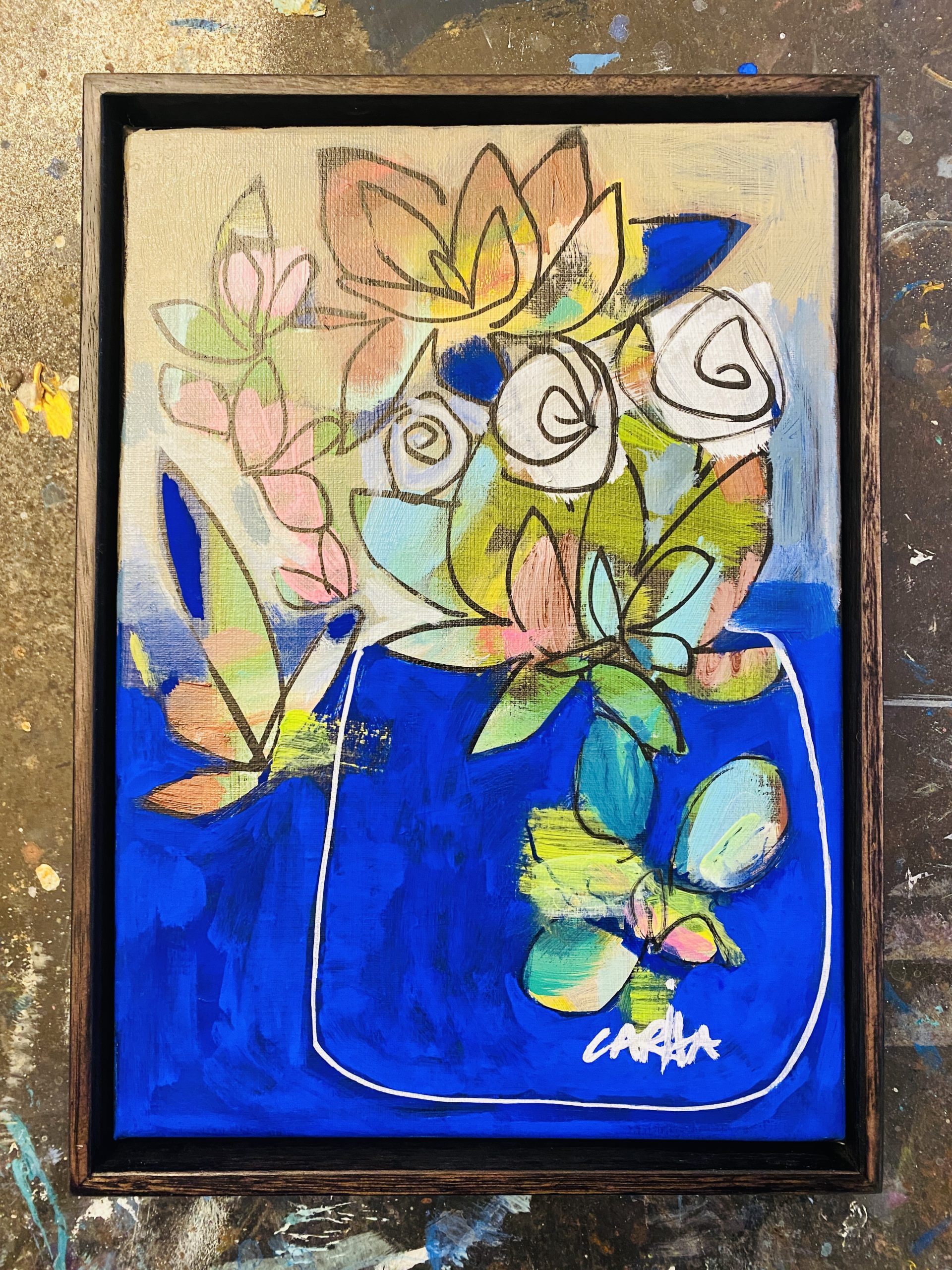 Carita Farrer Spencer Chico#1 23 X 32 Framed In Oak