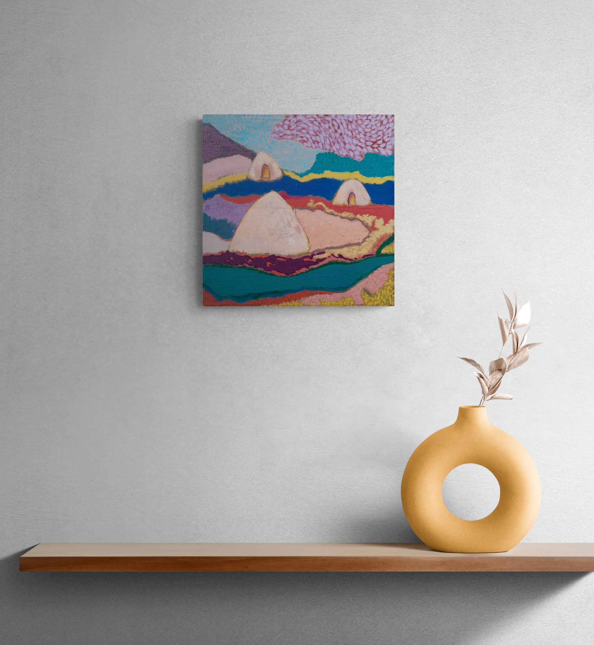 Contemporary Vase Sitting On Shelf 2