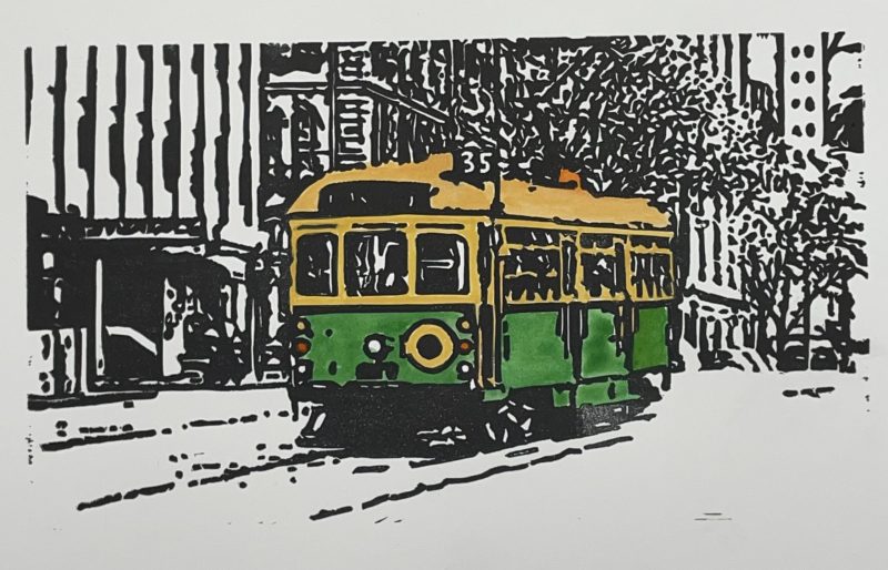 ***Framed and ready to hang*** Vintage Melbourne Circle Tram – one only!