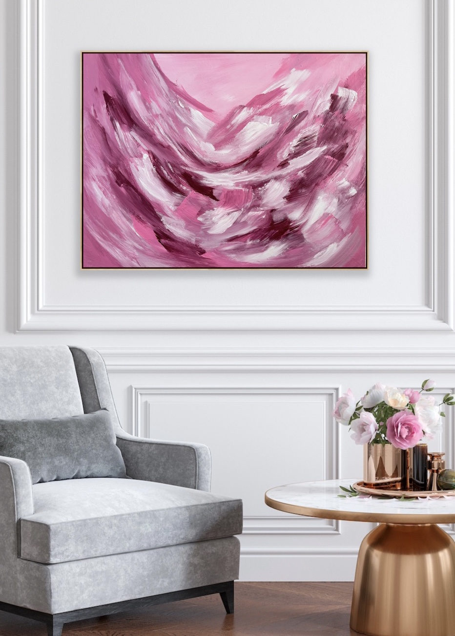 Pink And Grey Interior Alanah Jarvis Abstract Art