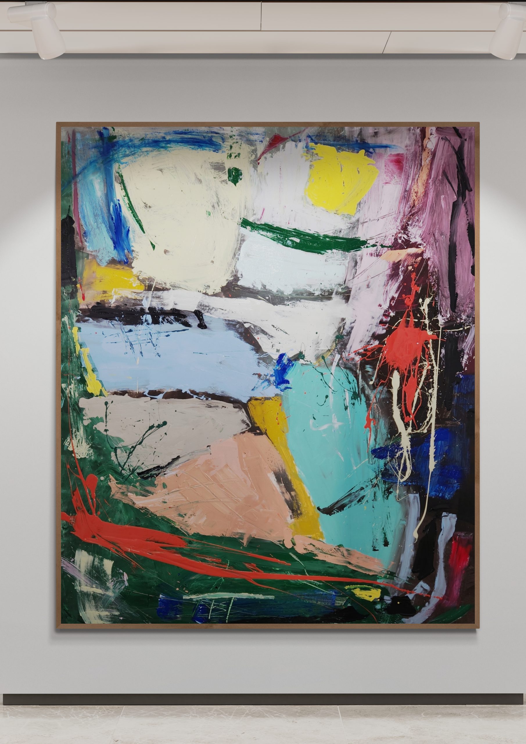 Art Gallery Wall With Brick Background