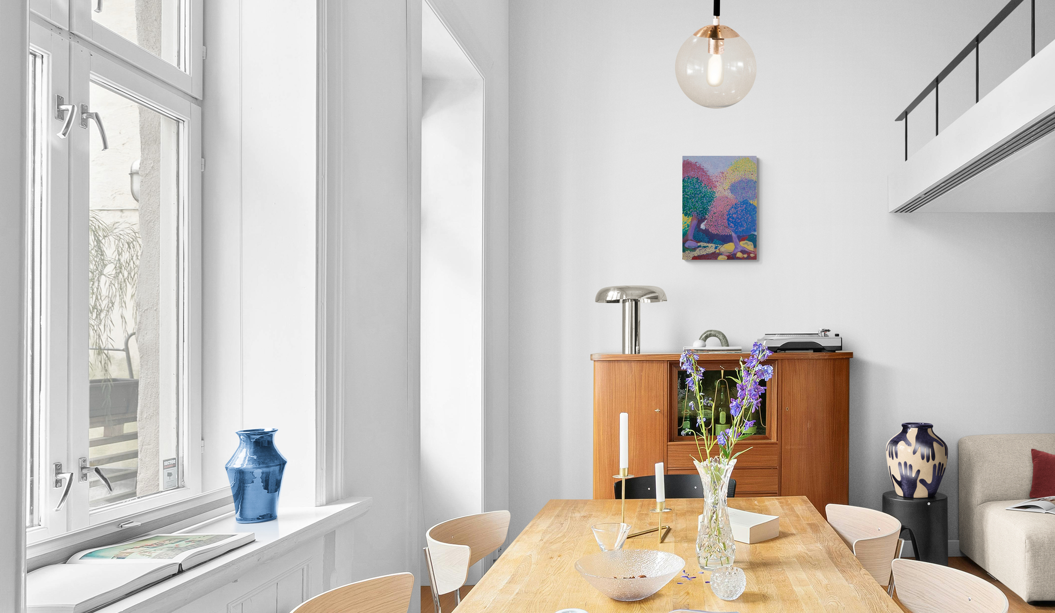 Dining Room With Retro Cabinet