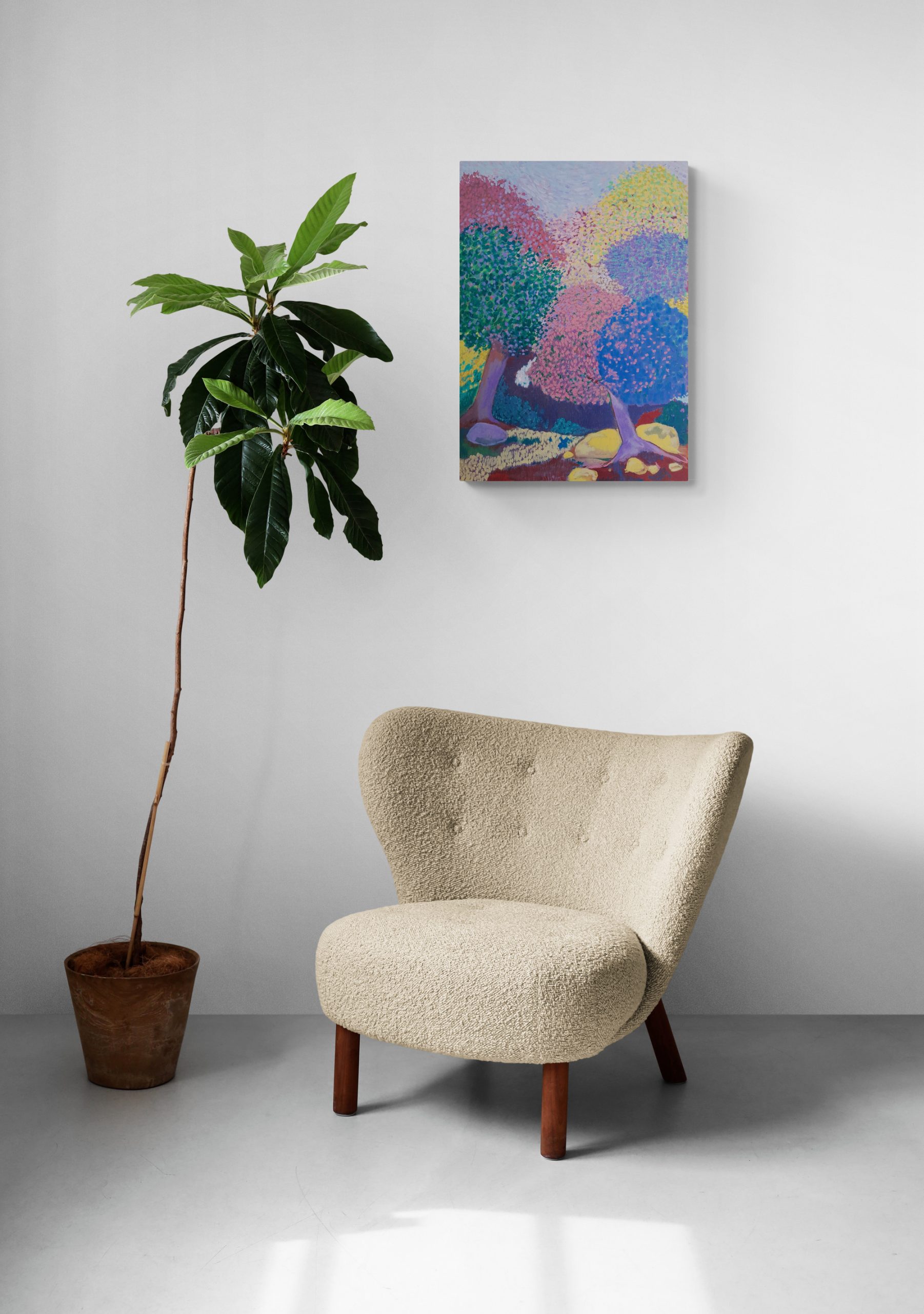 Large Tropical Plant And Comfy Chair