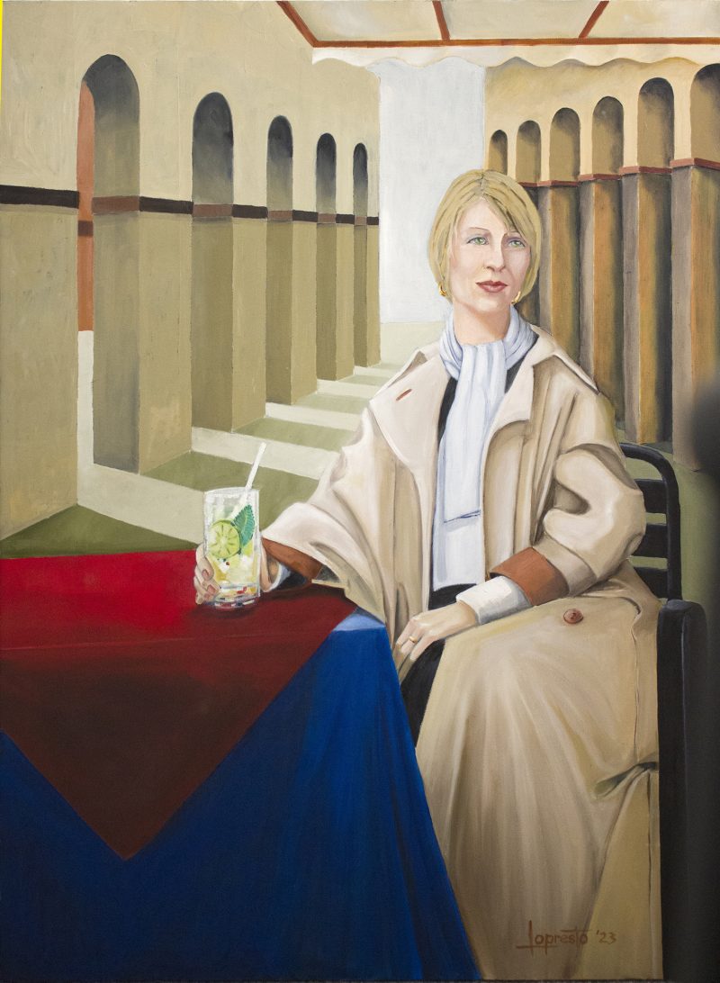 Elegant lady enjoying a cocktail