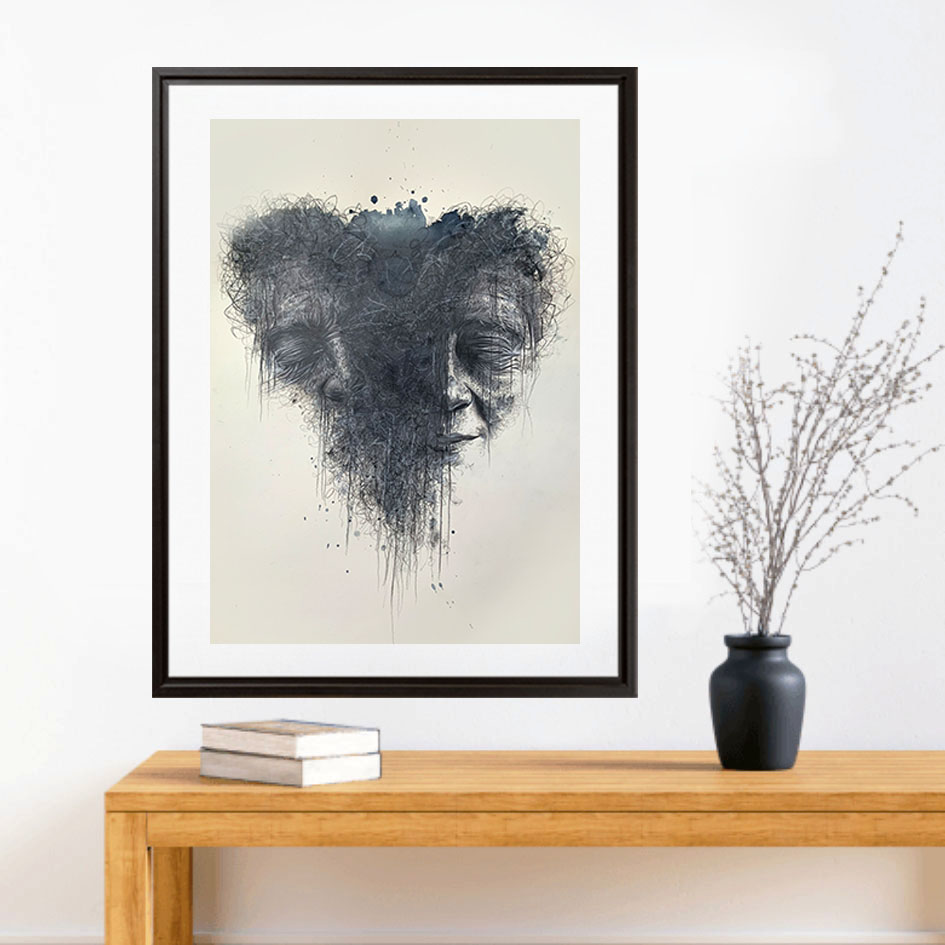 Leni Kae Framed Eg Love At The Heart Of You And I 42 X 59.4 