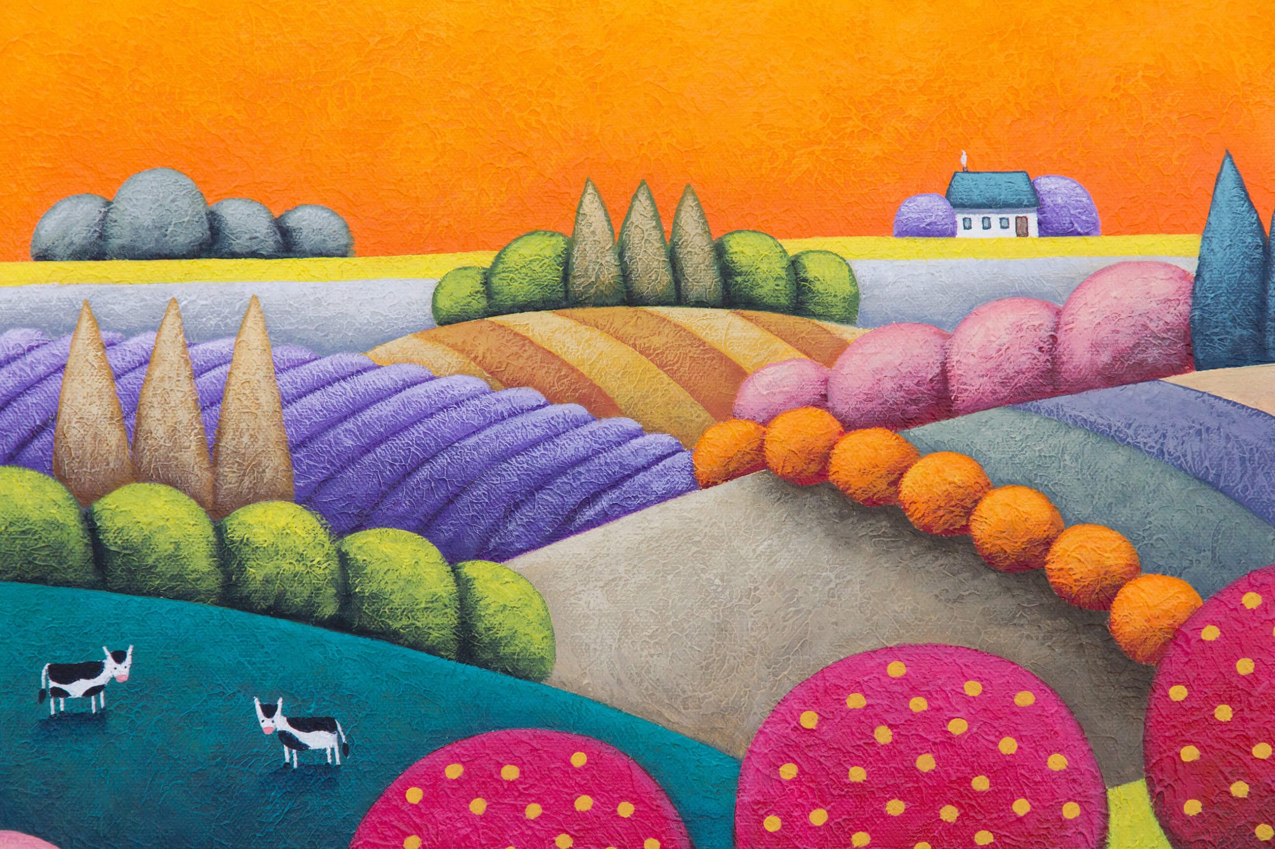 Three Pink Trees 20x20 Closeup