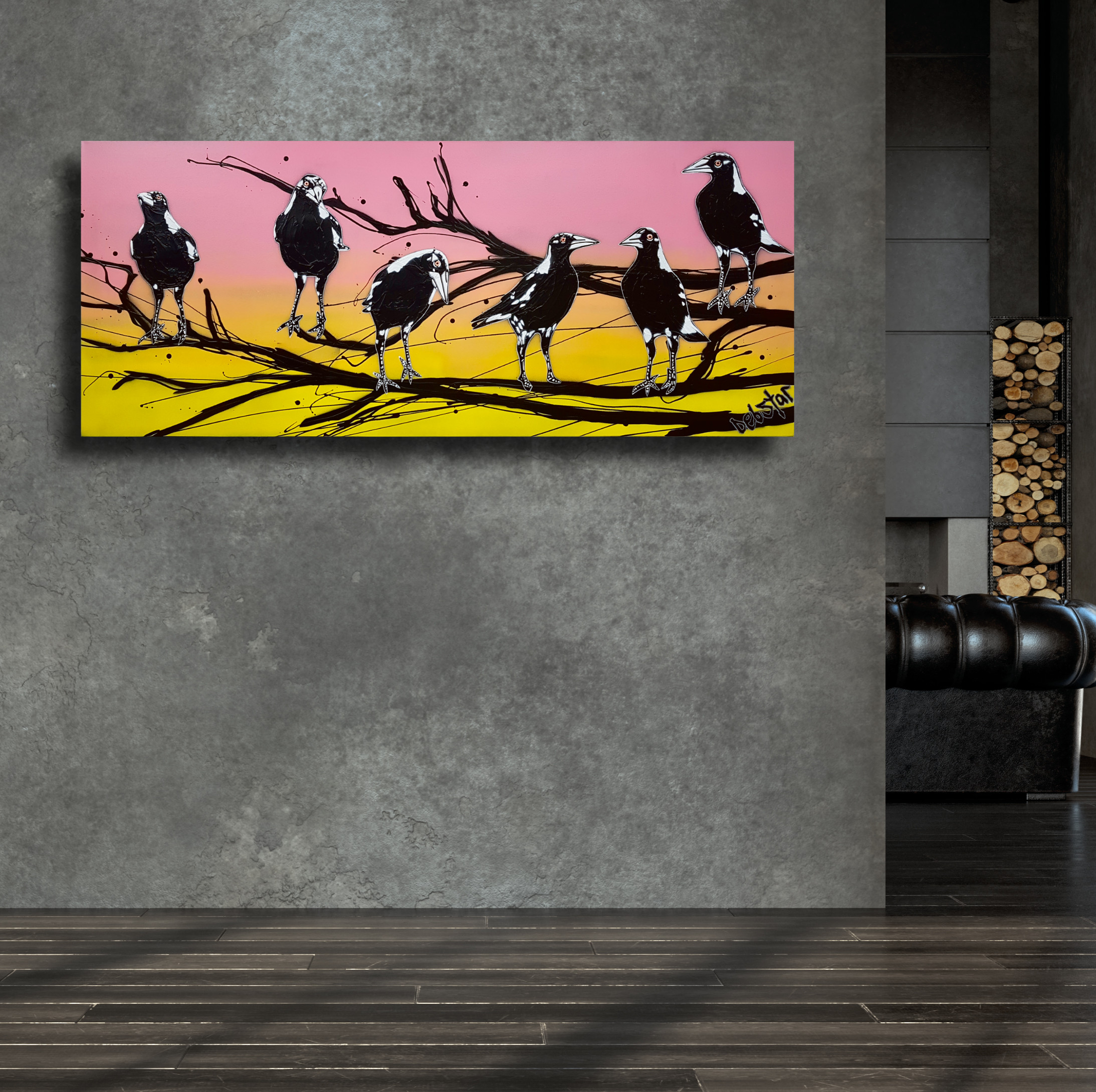 Living Room Interior In Loft, Industrial Style