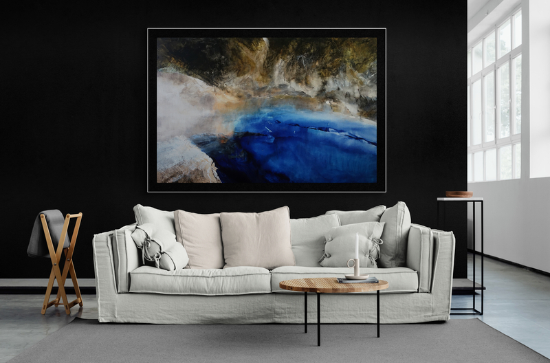 Canvy Under Current Water Sapphire Open Plan Industrial Style Living Room