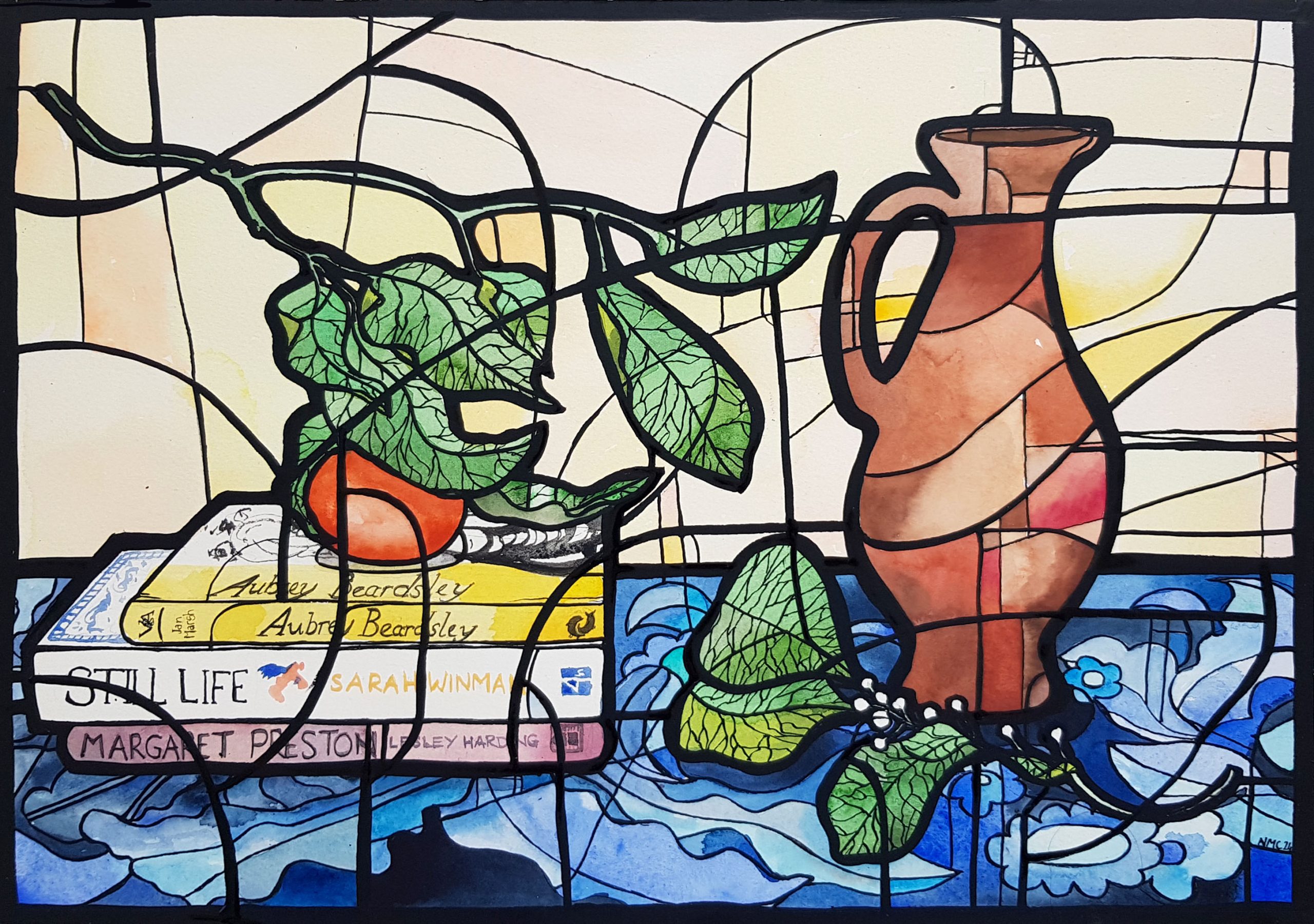 Still Life With Orange By Nicola Cowie