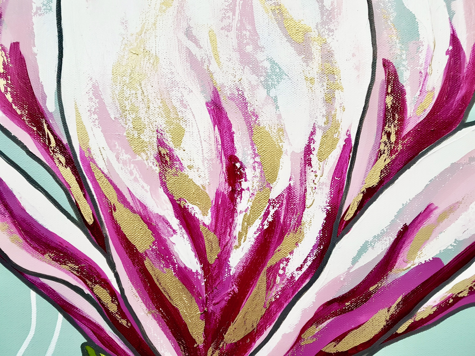 Magnolia 2 Diptych Deborah Lang Blooms Oversize Floral Botanicals Textured Wall Art Contemporary Hamptons Style 4