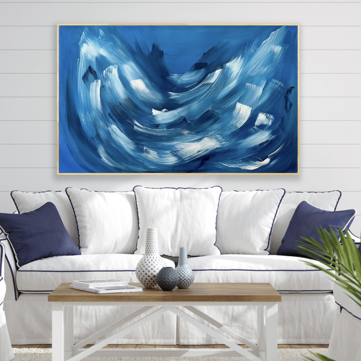 Blue And White Interior Alanah Jarvis Asbtract Art