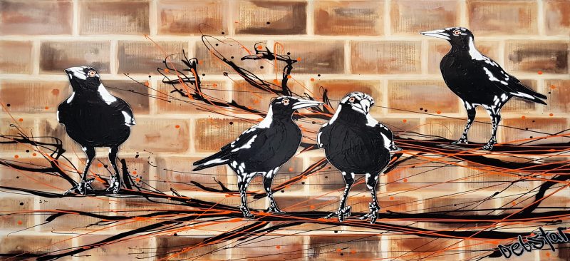 Magpie Mischief! Brick Wall