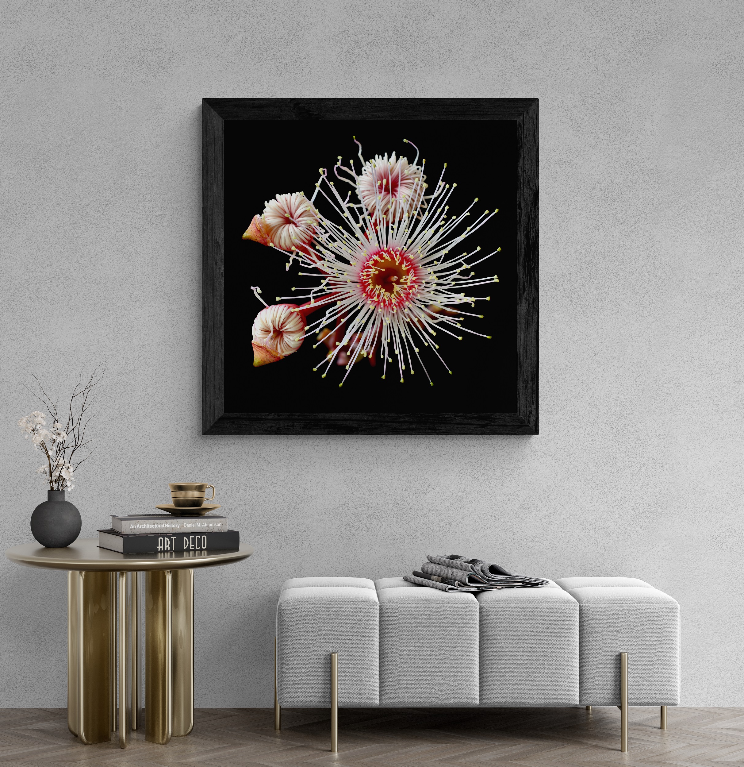 Living Room With Bench Sofa And Table (9)